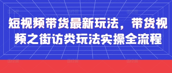 （4.30）短视频带货最新玩法，带货视频之街访类玩法实操全流程