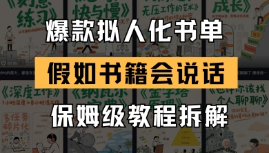 （5.21）最新爆款拟人化书单玩法，假如书籍会说话，保姆级教程