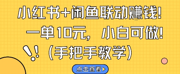 （5.21）小红书+闲鱼联动挣钱，一单10元，小白可做