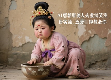 （5.16）AI唐朝胖美人夫妻搞笑涨粉实操，五分钟教会你