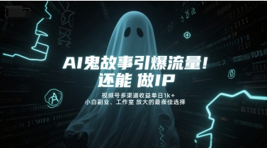 （6.14）AI鬼故事引爆流量，还能做IP，视频号多渠道收益单日1k+，小白副业、工作室放大的最佳选择