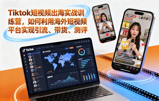 （10.25）Tiktok短视频出海实战训练营，如何利用海外短视频平台实现引流、带货、测评