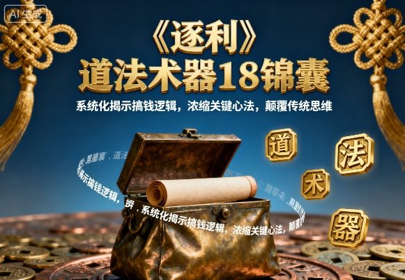 （12.6）《逐利》道法术器18锦囊，系统化揭示搞钱逻辑，浓缩关键心法，颠覆传统思维（更新）