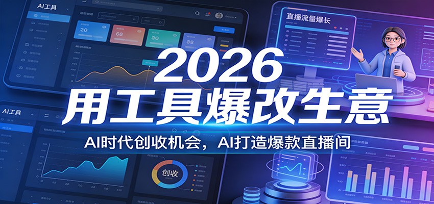 （26.2.26）2026用工具爆改生意，AI时代创收机会，AI打造爆款直播间
